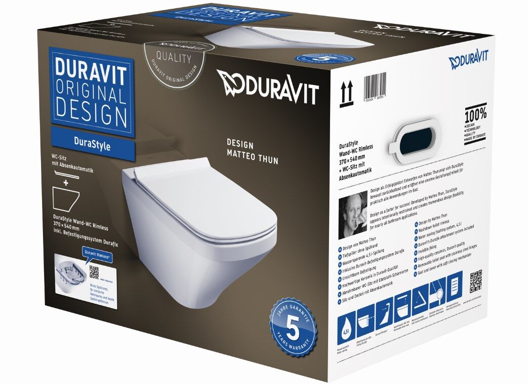 DURAVIT DuraStyle WAND-WC Design Matteo Thun RIMLESS SET (Spülrandlos)-0 DURAVIT DuraStyle WAND-WC Design Matteo Thun RIMLESS SET (Spülrandlos)-0
