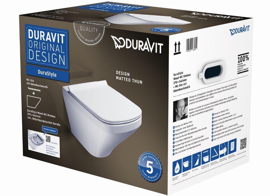 DURAVIT DuraStyle WAND-WC Design Matteo Thun RIMLESS SET (Spülrandlos)-0