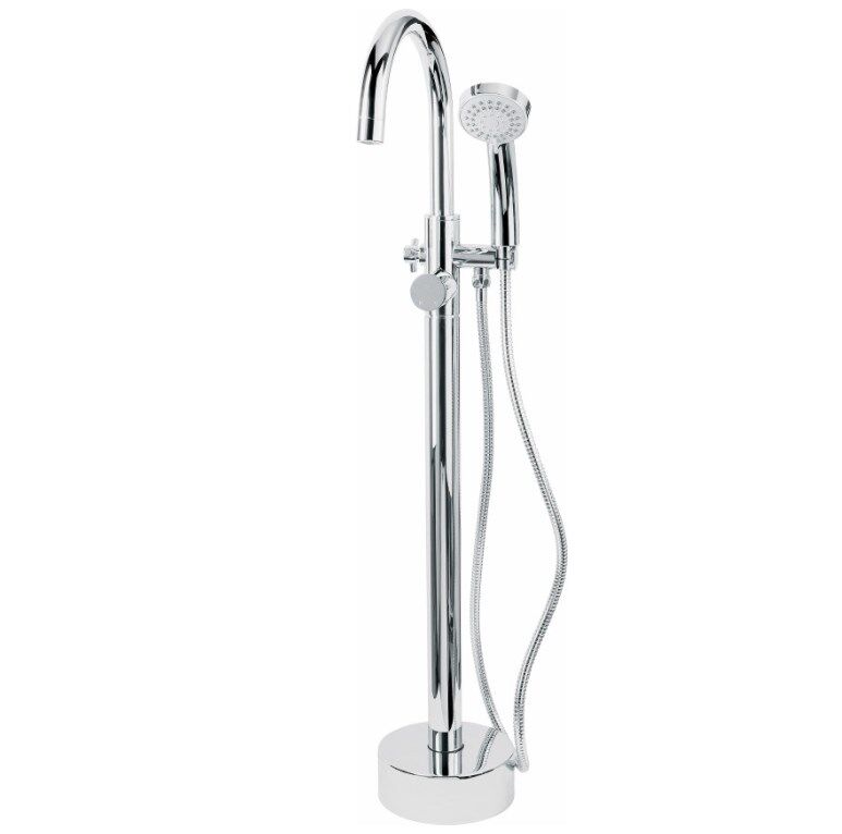 Freistehende Wannenarmatur inkl. Handbrause und Schlauch, Farbe chrom-0 Freistehende Wannenarmatur inkl. Handbrause und Schlauch, Farbe chrom-0