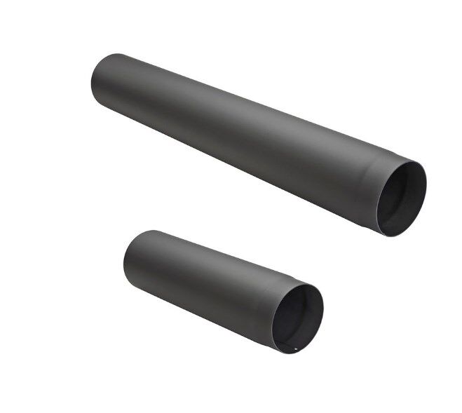 Rauchrohr / Abgasrohr 150und 180mm Durchmesser schwarz pulverbeschichtet-0
